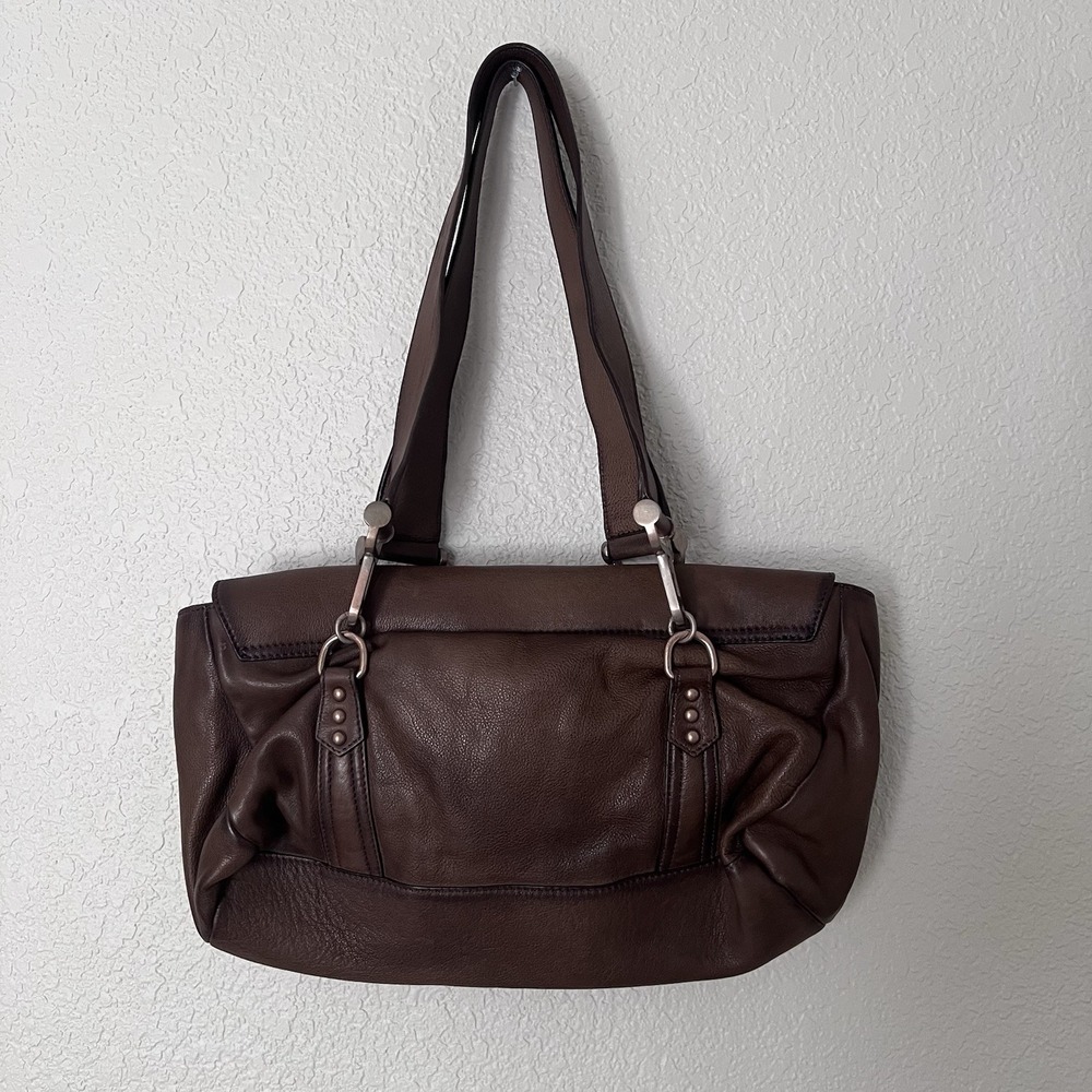 NWT We The Free Harper Shoulder Bag Free People Leather Flap Top Chocolate Brown - Picture 5 of 9